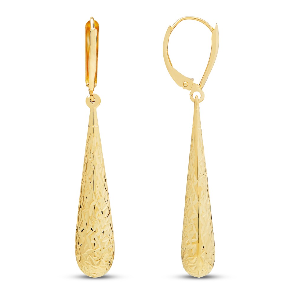 Dangle Drop Earrings 14K yellow Gold GWjHICdY