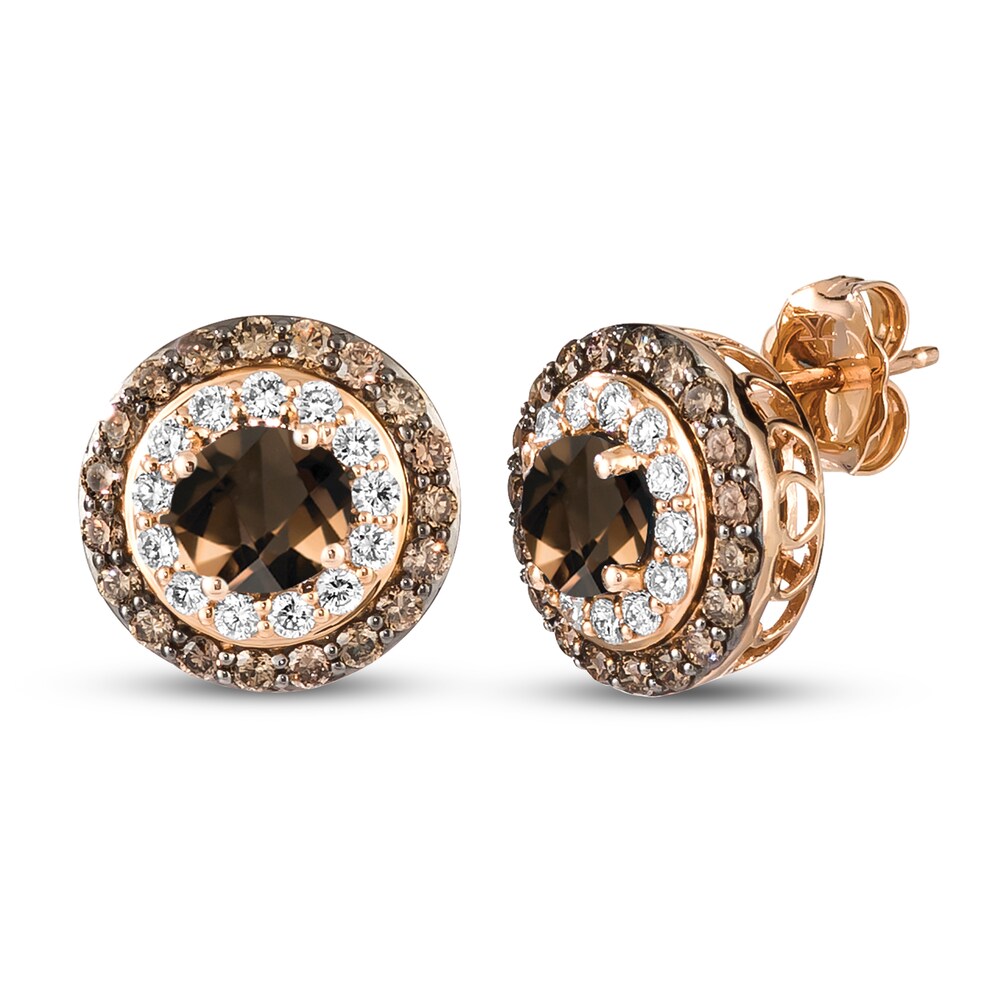 Le Vian Natural Smoky Quartz Earrings 7/8 ct tw Diamonds 14K Strawberry Gold GpJhCtD2 Le Vian Natural Smoky Quartz Earrings 7/8 ct tw Diamonds 14K Strawberry Gold GpJhCtD2
