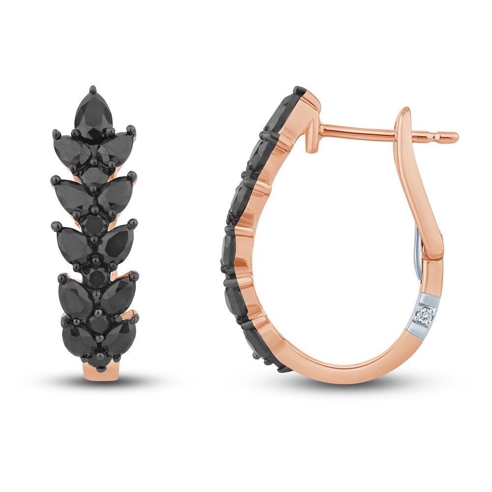 Pnina Tornai Black Diamond Earrings 1-1/2 ct tw Round 14K Rose Gold GpYWIIql