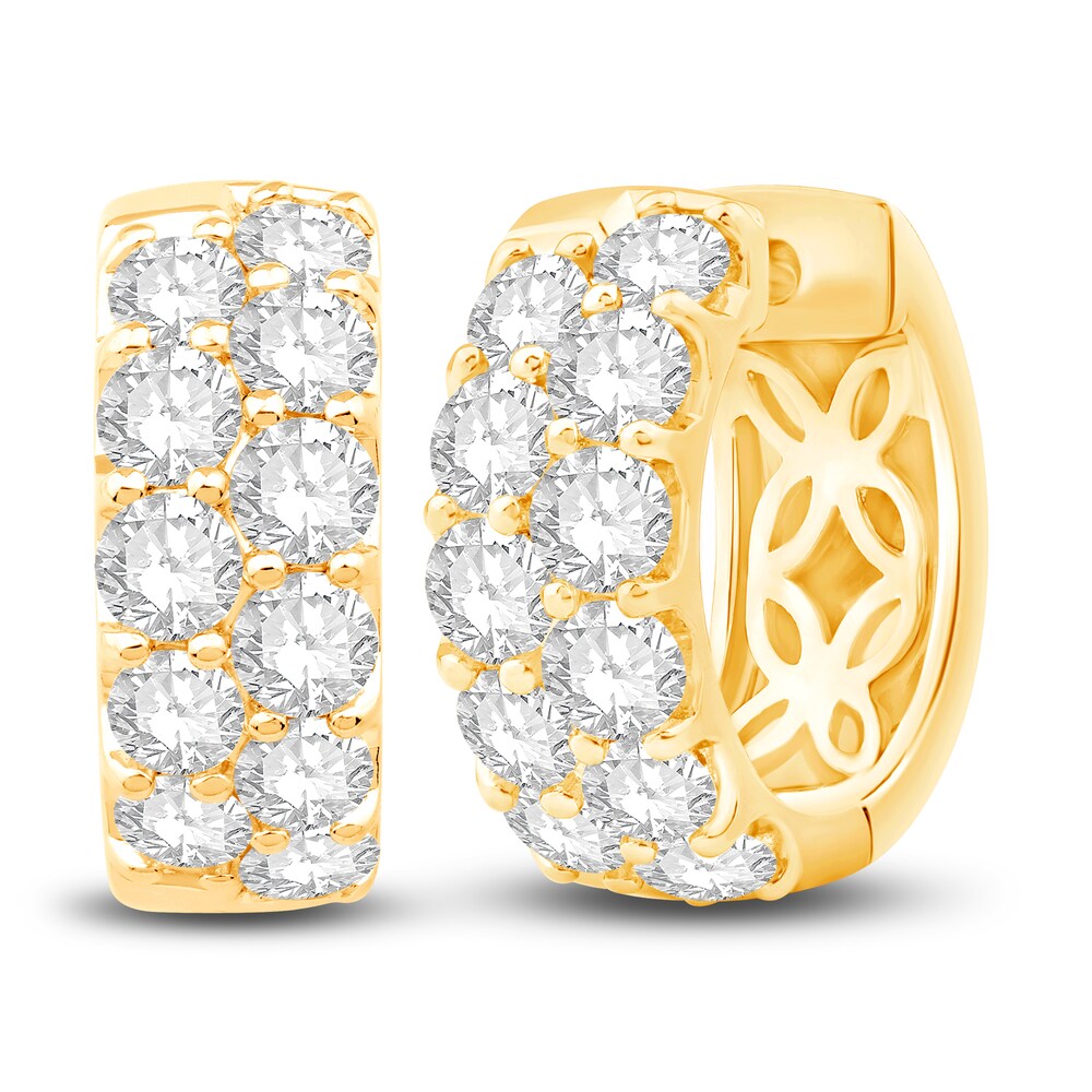 Diamond Huggie Earrings 2 ct tw Round 14K Yellow Gold GvDYfvrr Diamond Huggie Earrings 2 ct tw Round 14K Yellow Gold GvDYfvrr