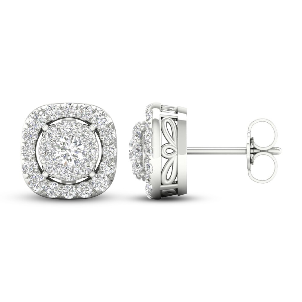 Lab-Created Diamond Stud Earrings 1 ct tw Round 14K White Gold H3zJdAUC Lab-Created Diamond Stud Earrings 1 ct tw Round 14K White Gold H3zJdAUC