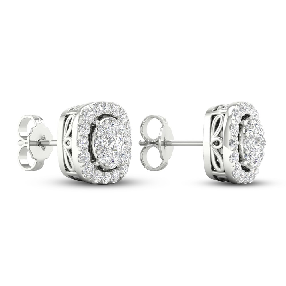 Lab-Created Diamond Stud Earrings 1 ct tw Round 14K White Gold H3zJdAUC Lab-Created Diamond Stud Earrings 1 ct tw Round 14K White Gold H3zJdAUC
