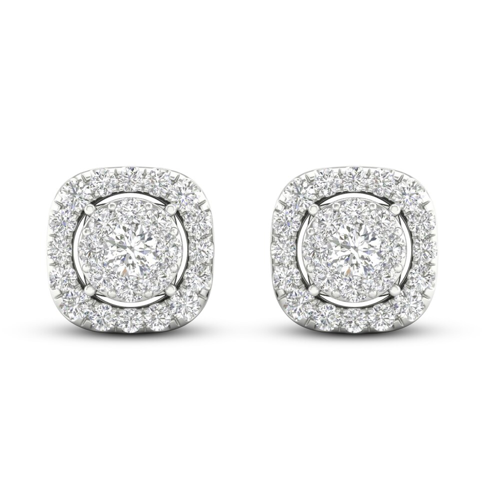 Lab-Created Diamond Stud Earrings 1 ct tw Round 14K White Gold H3zJdAUC Lab-Created Diamond Stud Earrings 1 ct tw Round 14K White Gold H3zJdAUC