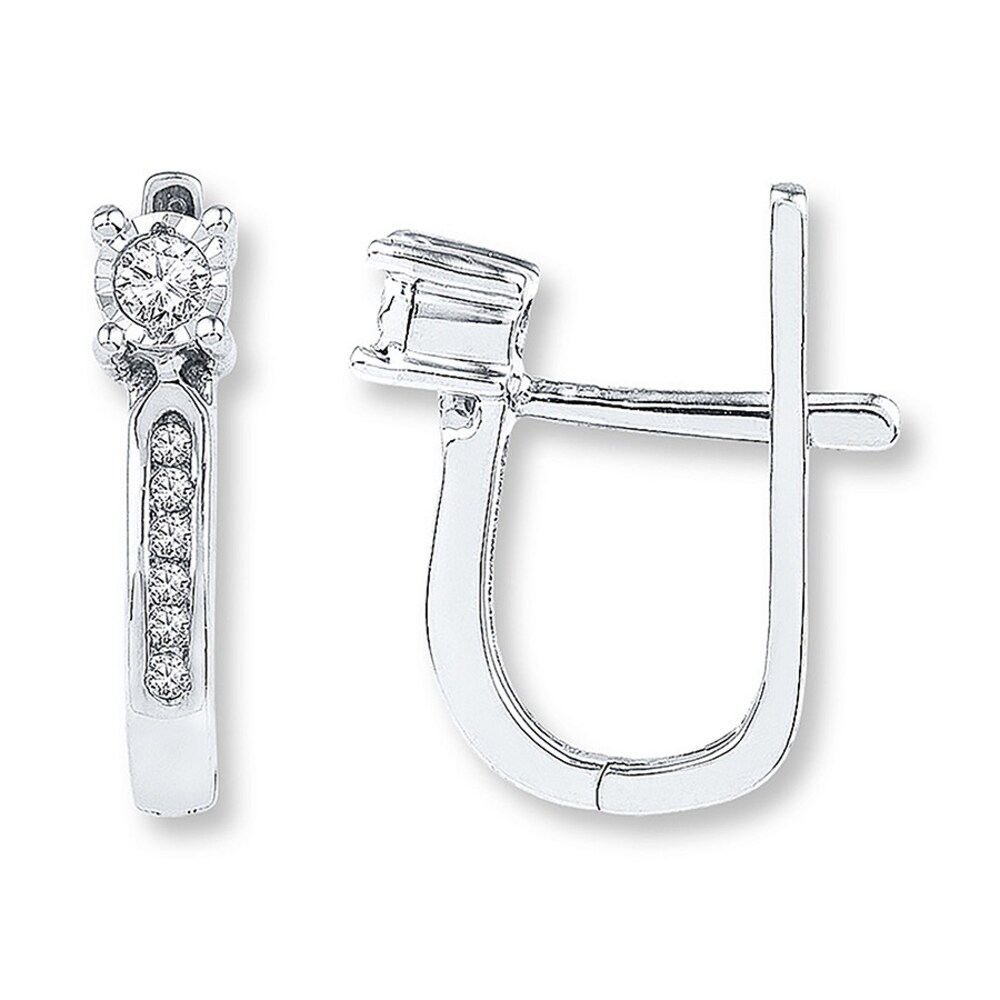 Diamond Hoop Earrings 1/6 ct tw Round-cut 10K White Gold HAUclbY0 Diamond Hoop Earrings 1/6 ct tw Round-cut 10K White Gold HAUclbY0
