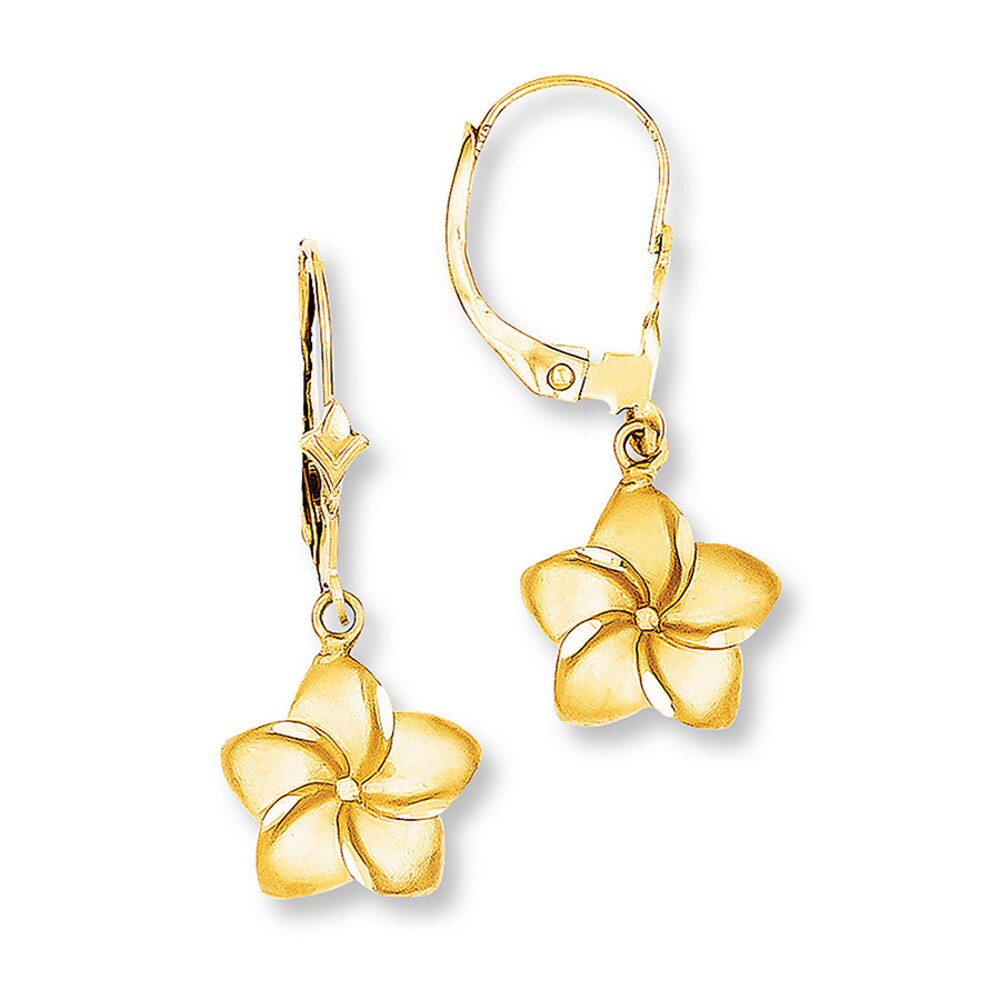 Flower Earrings 14K Yellow Gold HFs7XZyV Flower Earrings 14K Yellow Gold HFs7XZyV