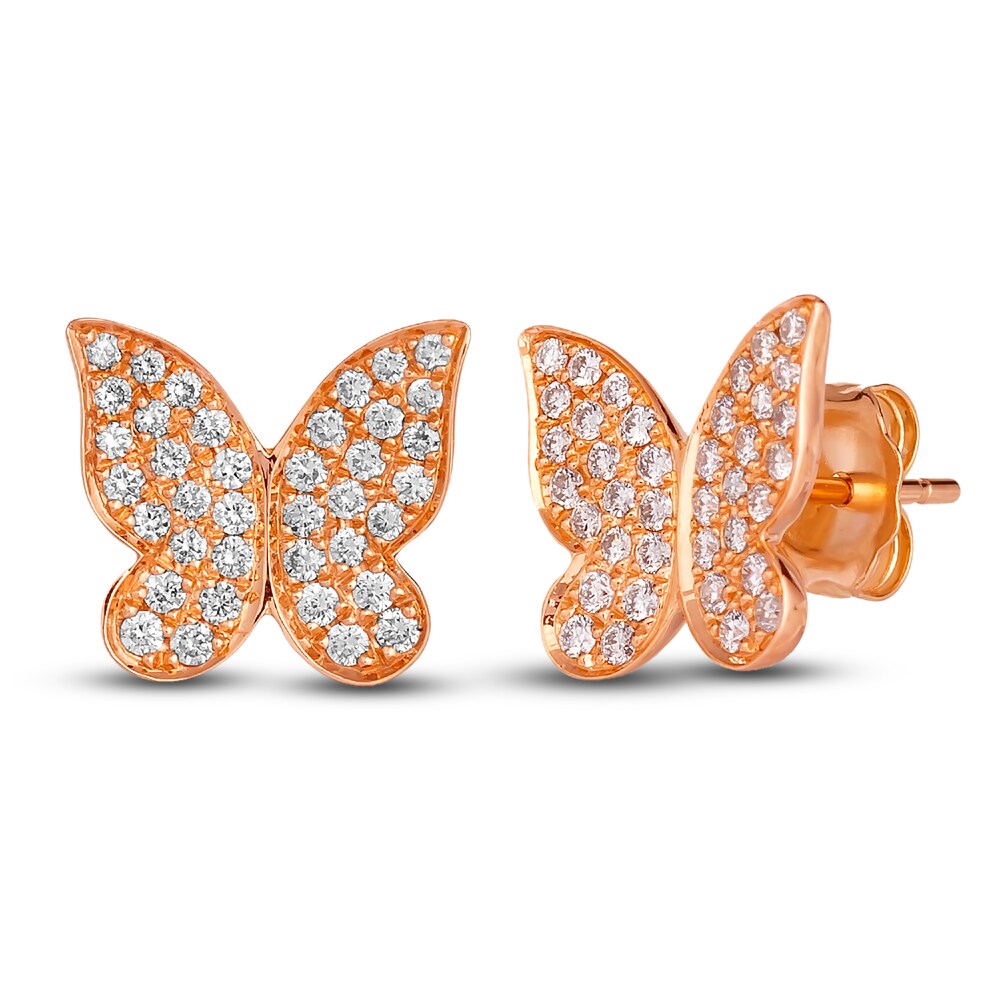 Le Vian Diamond Butterfly Earrings 1/2 ct tw Round 14K Strawberry Gold HHztnAiC Le Vian Diamond Butterfly Earrings 1/2 ct tw Round 14K Strawberry Gold HHztnAiC