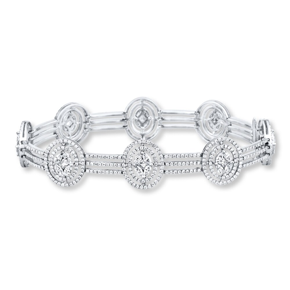 Diamond Bracelet 5 ct tw Princess/Marquise/Round 14K White Gold HMKT6uP3 Diamond Bracelet 5 ct tw Princess/Marquise/Round 14K White Gold HMKT6uP3