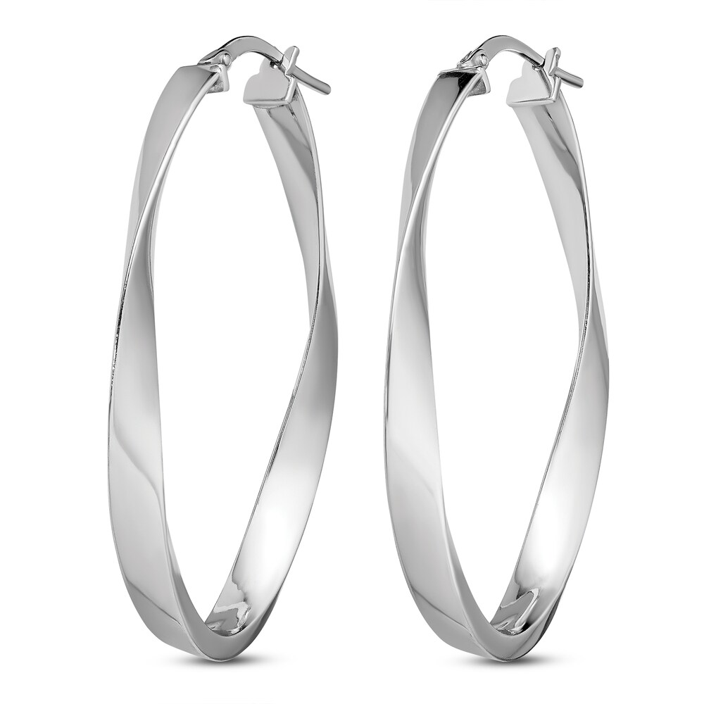 Polished Oval Hoop Earrings Sterling Silver HNBELlS0 Polished Oval Hoop Earrings Sterling Silver HNBELlS0
