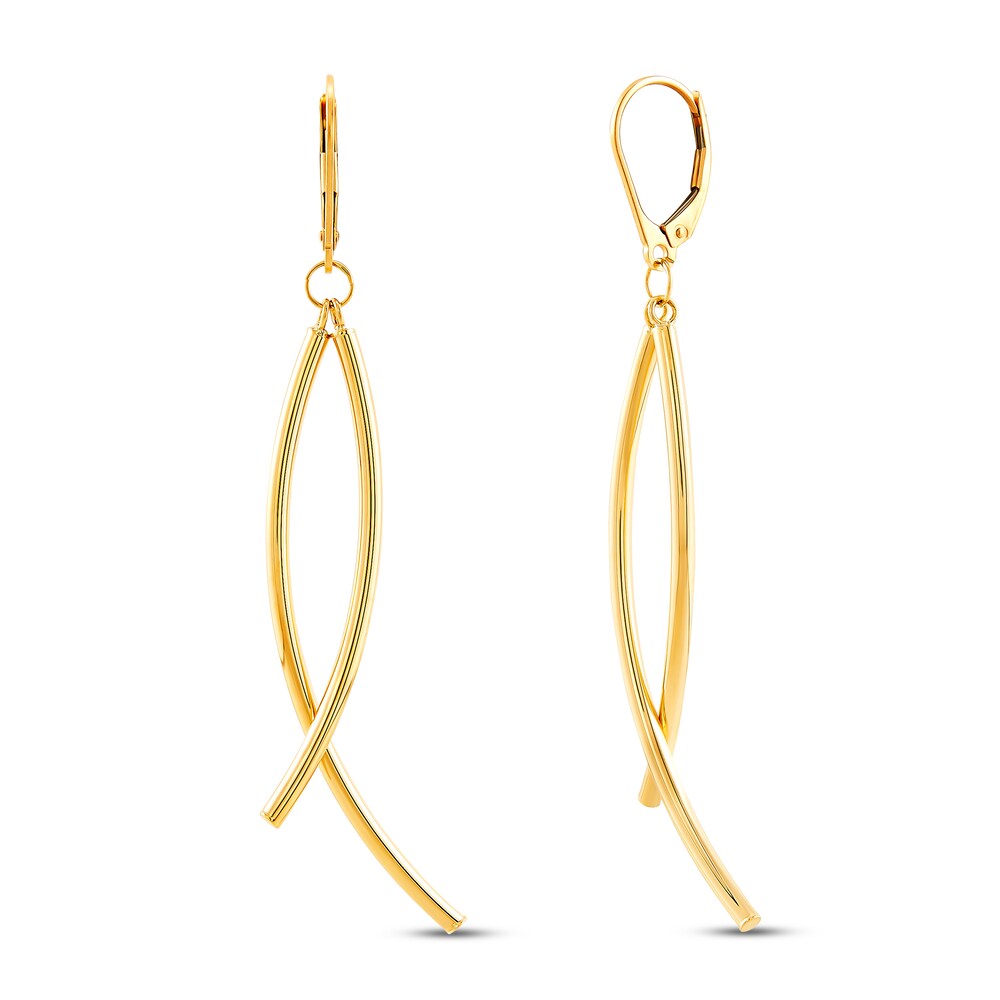 Italia D'Oro Curved Dangle Earrings 14K Yellow Gold HPFUgaqe Italia D'Oro Curved Dangle Earrings 14K Yellow Gold HPFUgaqe