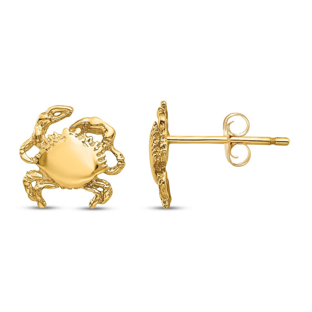 Crab Stud Earrings 14K Yellow Gold HVlfy96m Crab Stud Earrings 14K Yellow Gold HVlfy96m