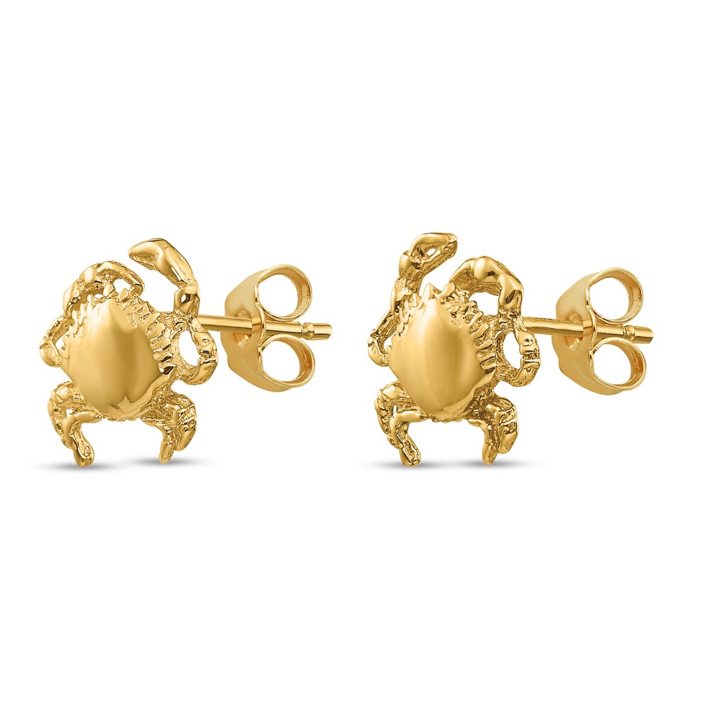 Crab Stud Earrings 14K Yellow Gold HVlfy96m Crab Stud Earrings 14K Yellow Gold HVlfy96m