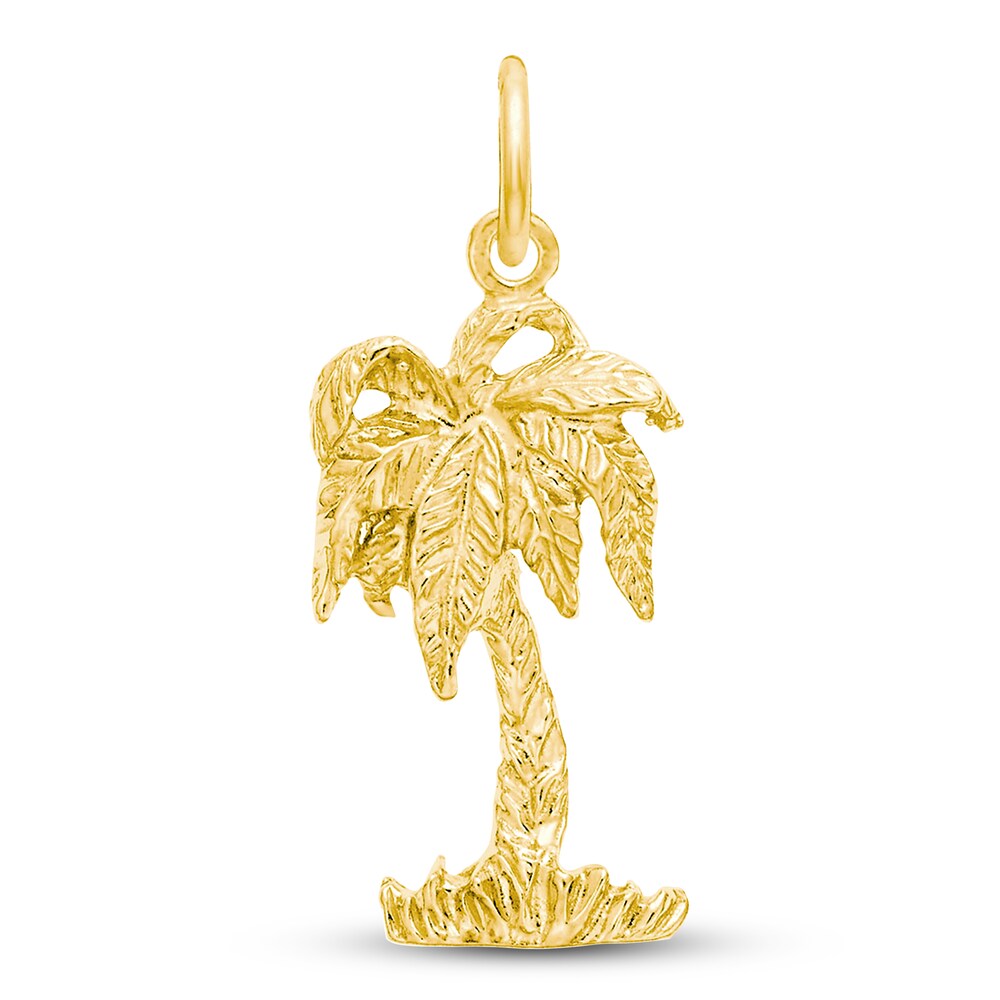 Palm Tree Charm 14K Yellow Gold HX8FnMV6 Palm Tree Charm 14K Yellow Gold HX8FnMV6
