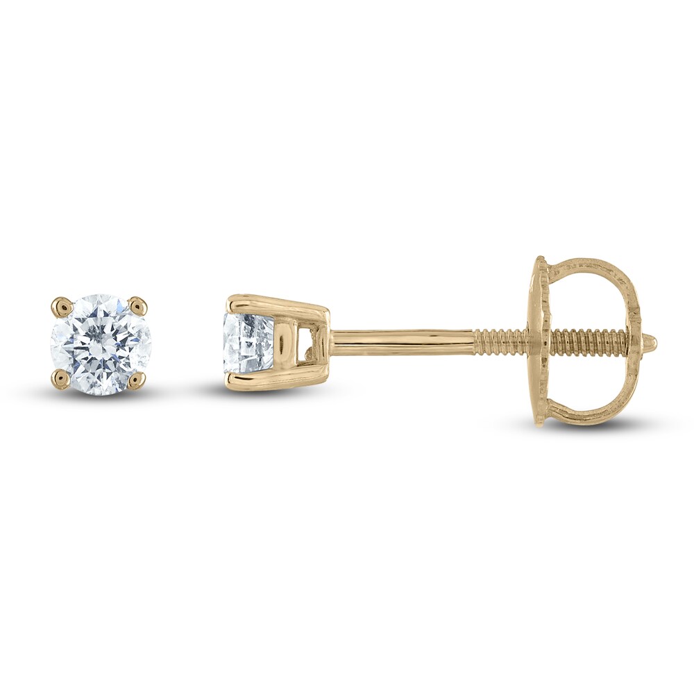 Certified Diamond Solitaire Stud Earrings 1/10 ct tw Round 14K Yellow Gold (I1/I) HXhirg1d Certified Diamond Solitaire Stud Earrings 1/10 ct tw Round 14K Yellow Gold (I1/I) HXhirg1d