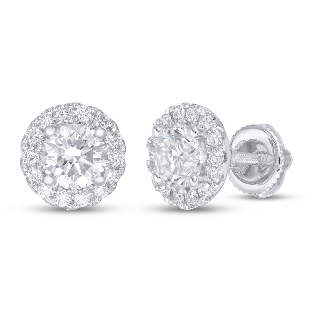 Lab-Created Diamond Earrings 1 1/2 ct tw Round 14K White Gold HdG3ZdHW Lab-Created Diamond Earrings 1 1/2 ct tw Round 14K White Gold HdG3ZdHW