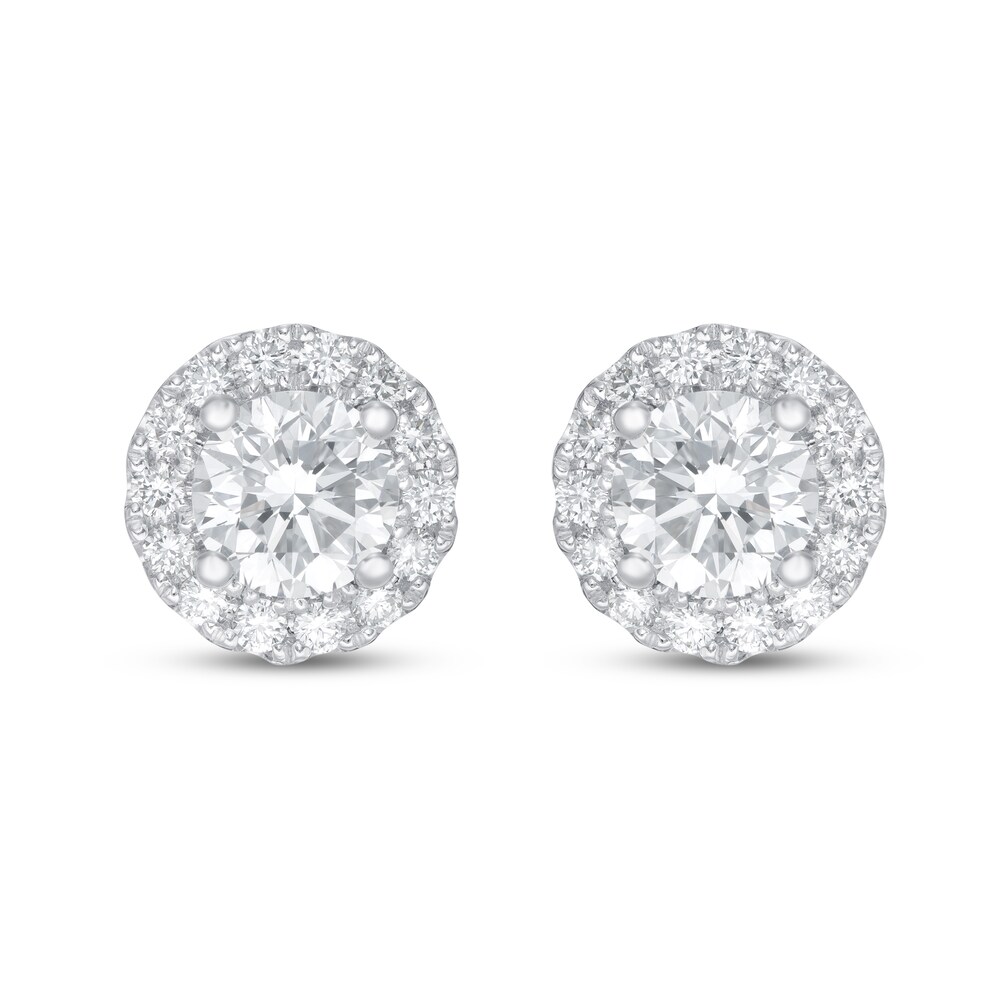 Lab-Created Diamond Earrings 1 1/2 ct tw Round 14K White Gold HdG3ZdHW Lab-Created Diamond Earrings 1 1/2 ct tw Round 14K White Gold HdG3ZdHW