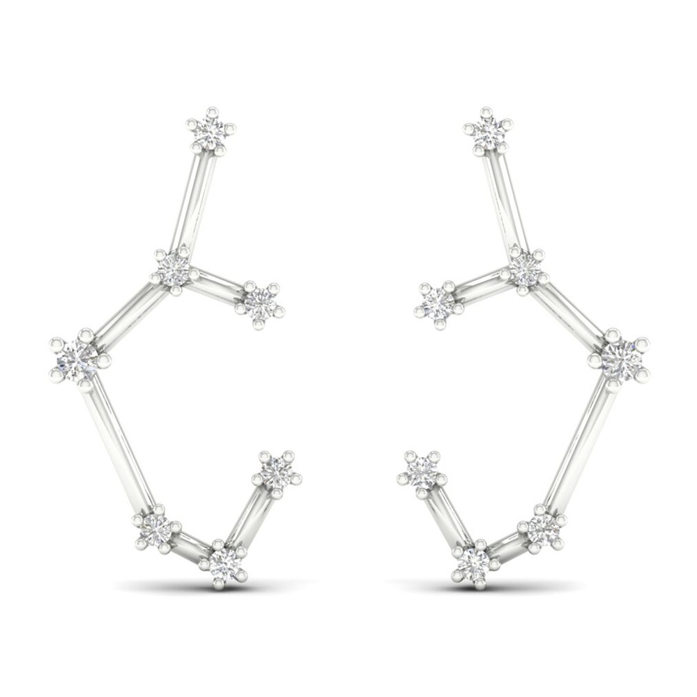 Diamond Sagittarius Constellation Earrings 1/8 ct tw Round 14K White Gold HkhCWQ0v Diamond Sagittarius Constellation Earrings 1/8 ct tw Round 14K White Gold HkhCWQ0v