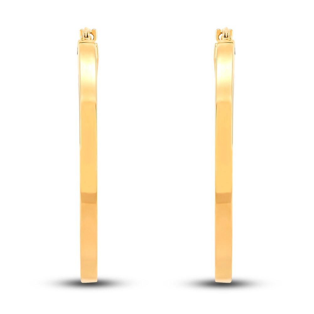Polished Square Tube Hoop Earrings 14K Yellow Gold Hkn8WObP