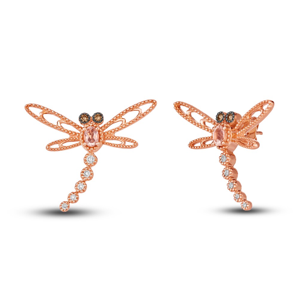 Le Vian Natural Morganite Dragonfly Stud Earrings 1/6 ct tw Diamonds 14K Strawberry Gold HlApqkjG Le Vian Natural Morganite Dragonfly Stud Earrings 1/6 ct tw Diamonds 14K Strawberry Gold HlApqkjG