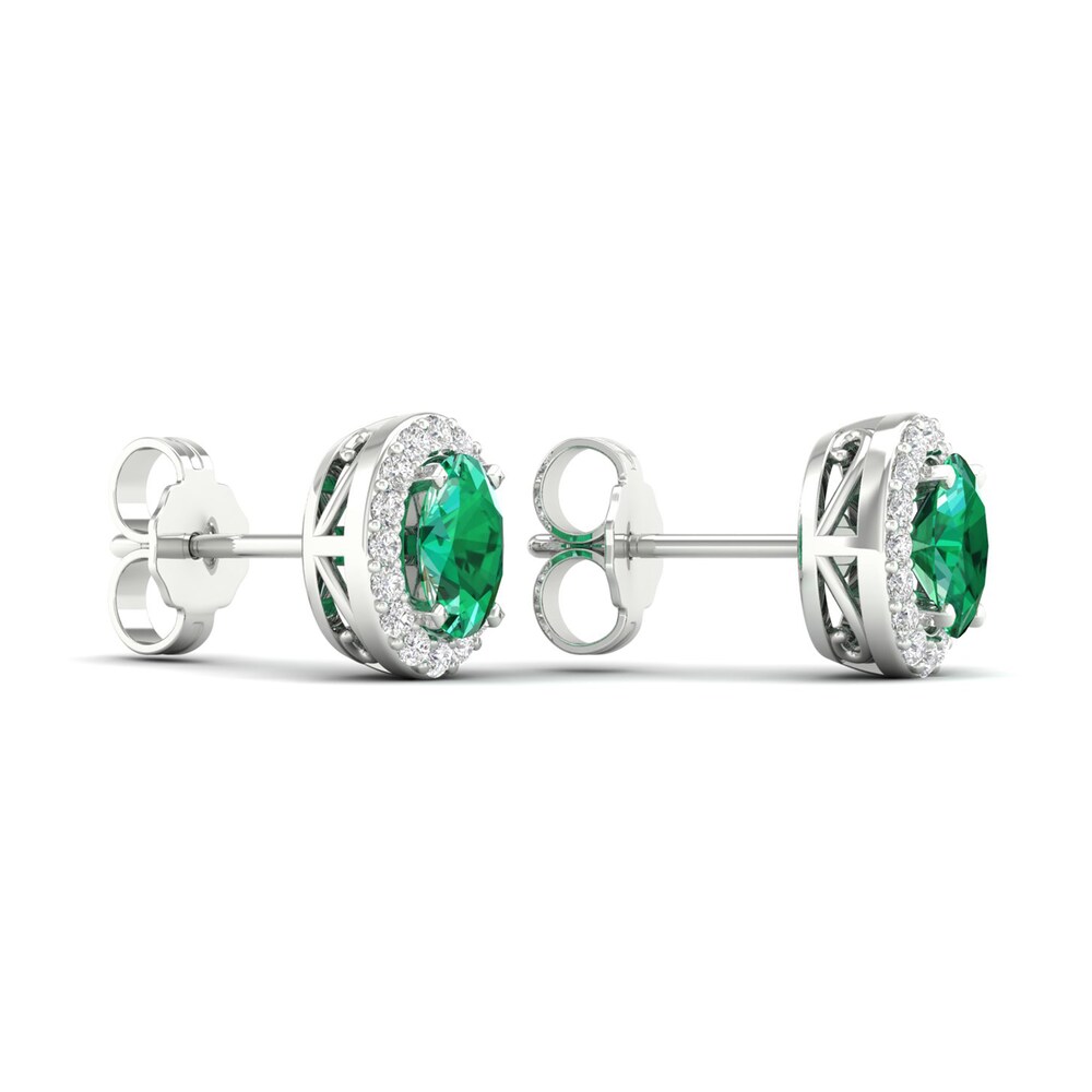 Lab-Created Emerald & Lab-Created White Sapphire Stud Earrings 10K White Gold HnPq4ts8 Lab-Created Emerald & Lab-Created White Sapphire Stud Earrings 10K White Gold HnPq4ts8