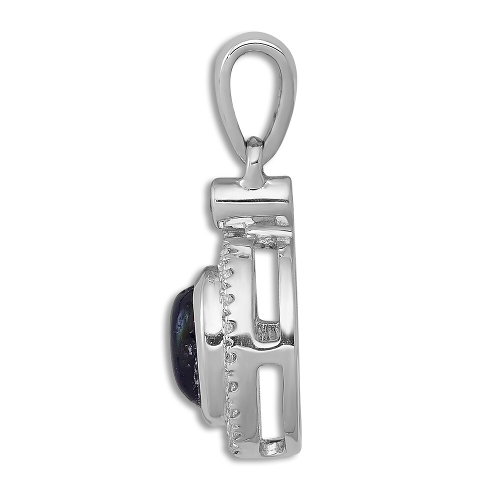 Natural Blue Sapphire Charm 1/10 ct tw Diamonds 14K White Gold HoXkhM7g Natural Blue Sapphire Charm 1/10 ct tw Diamonds 14K White Gold HoXkhM7g