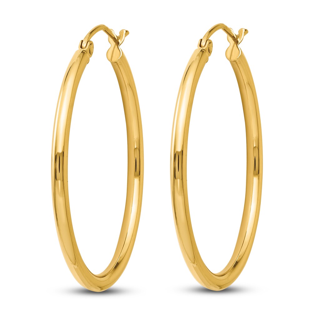 Polished Hoop Earrings 14K Yellow Gold HtGsAwCQ Polished Hoop Earrings 14K Yellow Gold HtGsAwCQ