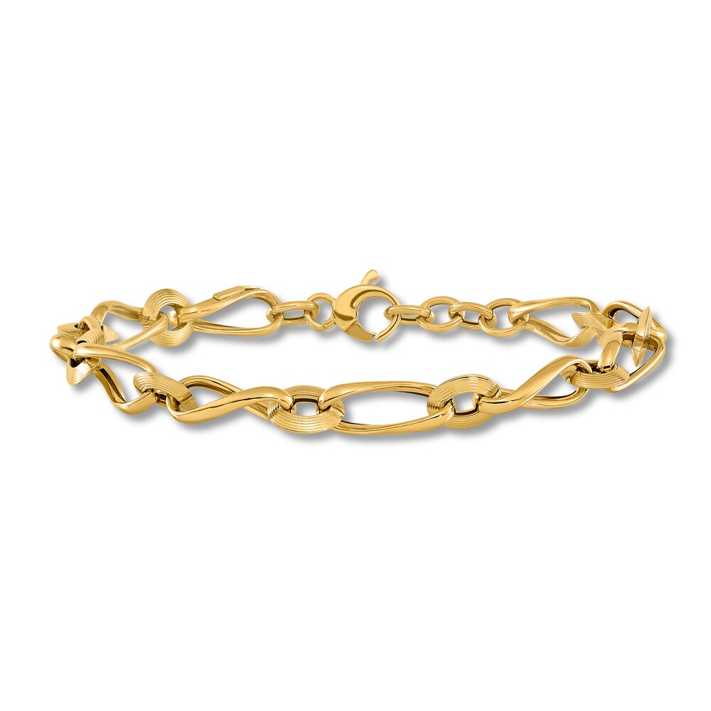 Grooved Fancy Link Bracelet 14K Yellow Gold 8" HvFxqY3y Grooved Fancy Link Bracelet 14K Yellow Gold 8" HvFxqY3y