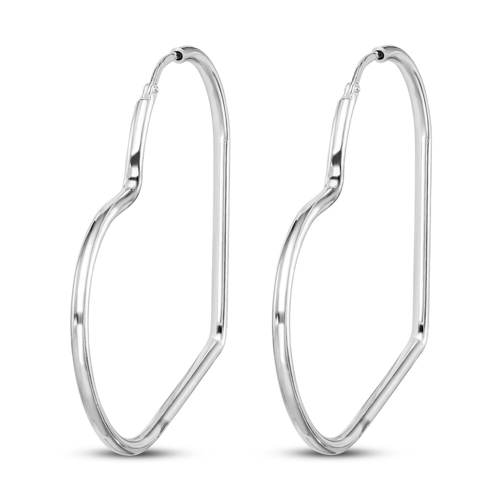 Heart Hoop Earrings Sterling Silver 45mm HxLUp7xM