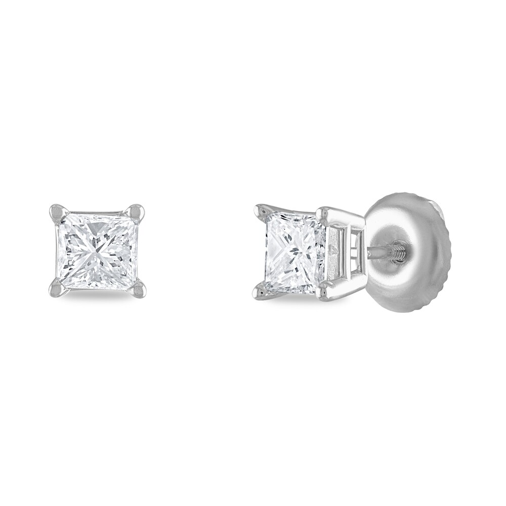 Certified Diamond Solitaire Earrings 3/4 ct tw Princess 14K White Gold (I1/I) HyHSAzhm Certified Diamond Solitaire Earrings 3/4 ct tw Princess 14K White Gold (I1/I) HyHSAzhm