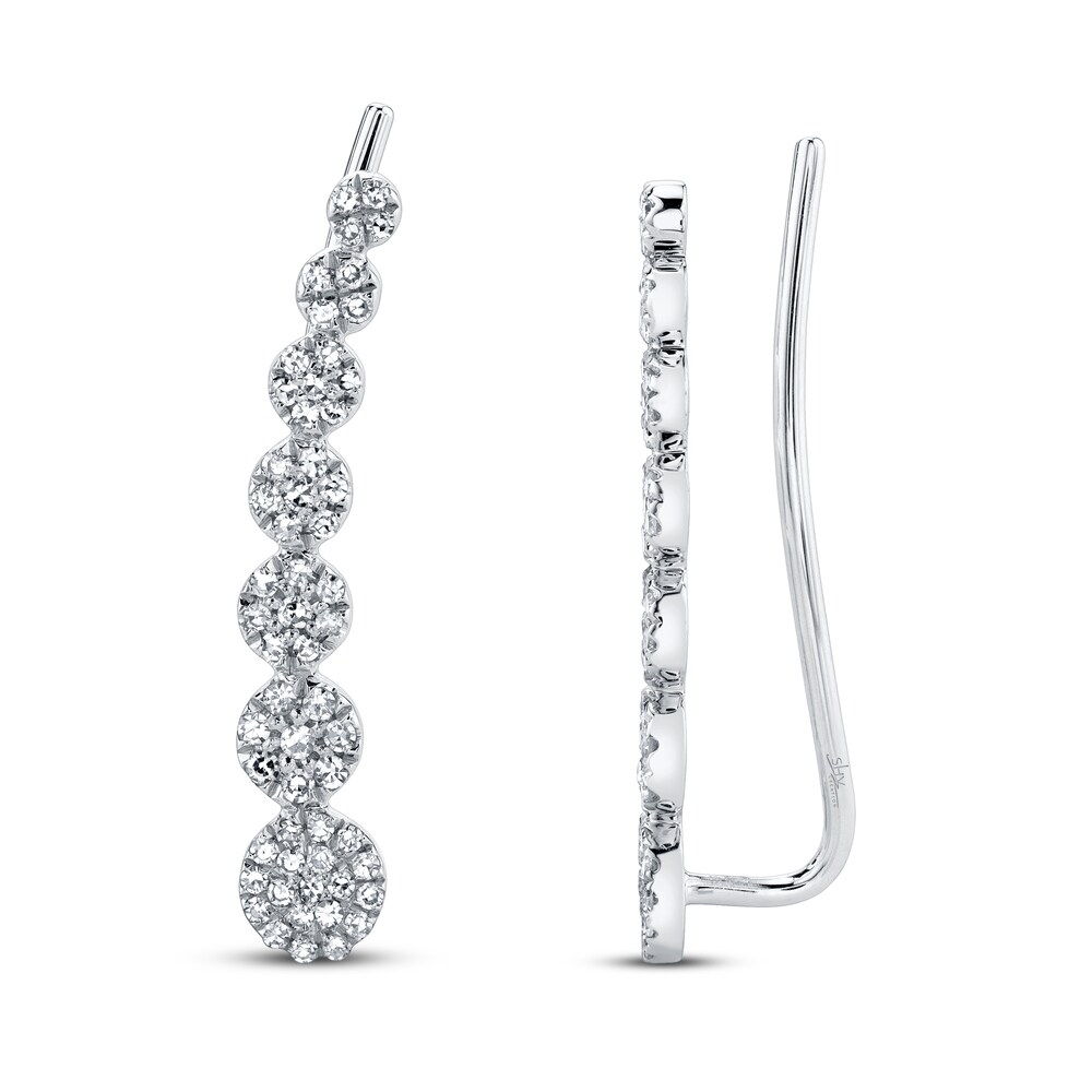 Shy Creation Earring Climbers 1/4 ct tw Diamonds 14K White Gold SC55002407 Hykk6hEz