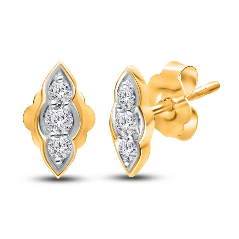 Kallati Diamond Earrings 1/6 ct tw Round 14K Yellow Gold I8to3SJi Kallati Diamond Earrings 1/6 ct tw Round 14K Yellow Gold I8to3SJi