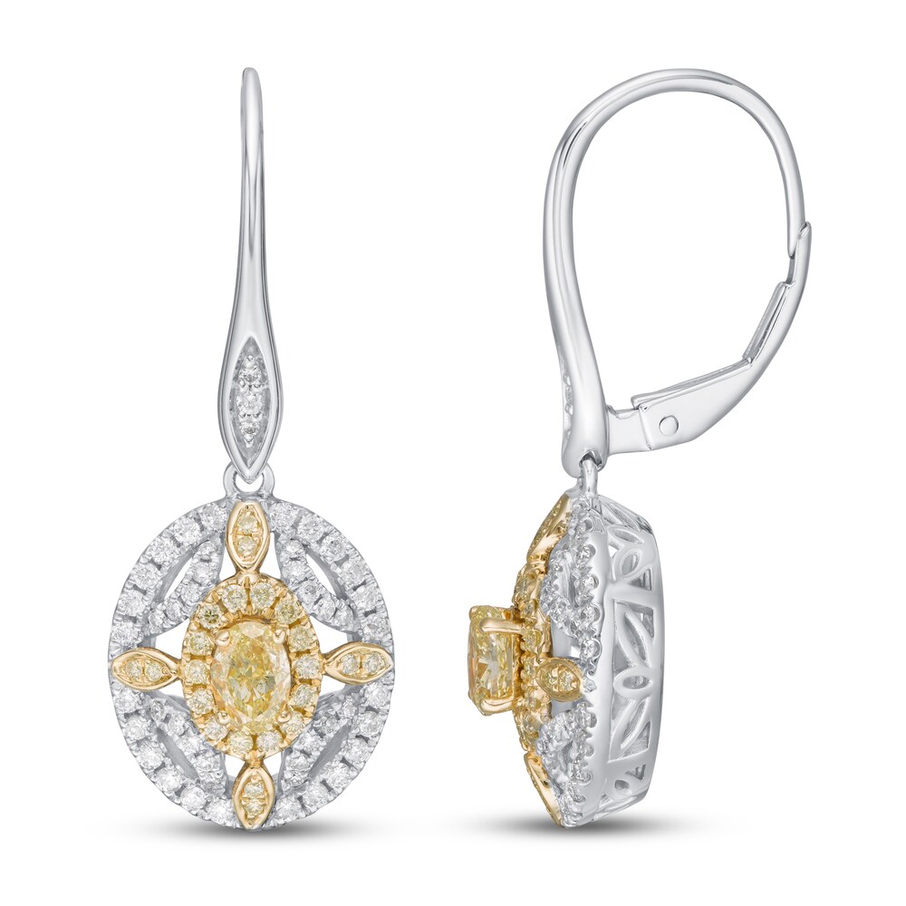 Diamond Earrings 7/8 ct tw Round 14K Two-Tone Gold IEROlIrv Diamond Earrings 7/8 ct tw Round 14K Two-Tone Gold IEROlIrv