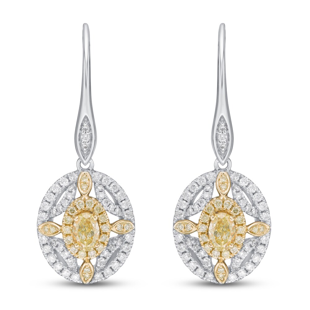 Diamond Earrings 7/8 ct tw Round 14K Two-Tone Gold IEROlIrv Diamond Earrings 7/8 ct tw Round 14K Two-Tone Gold IEROlIrv