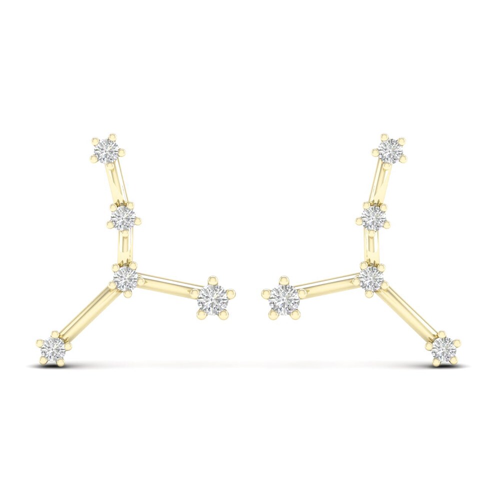 Diamond Cancer Constellation Earrings 1/8 ct tw Round 14K Yellow Gold IX7iaHFV Diamond Cancer Constellation Earrings 1/8 ct tw Round 14K Yellow Gold IX7iaHFV