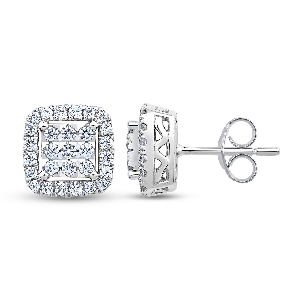 Diamond Stud Earrings 5/8 ct tw Round 14K White Gold IZ1x7rwy Diamond Stud Earrings 5/8 ct tw Round 14K White Gold IZ1x7rwy