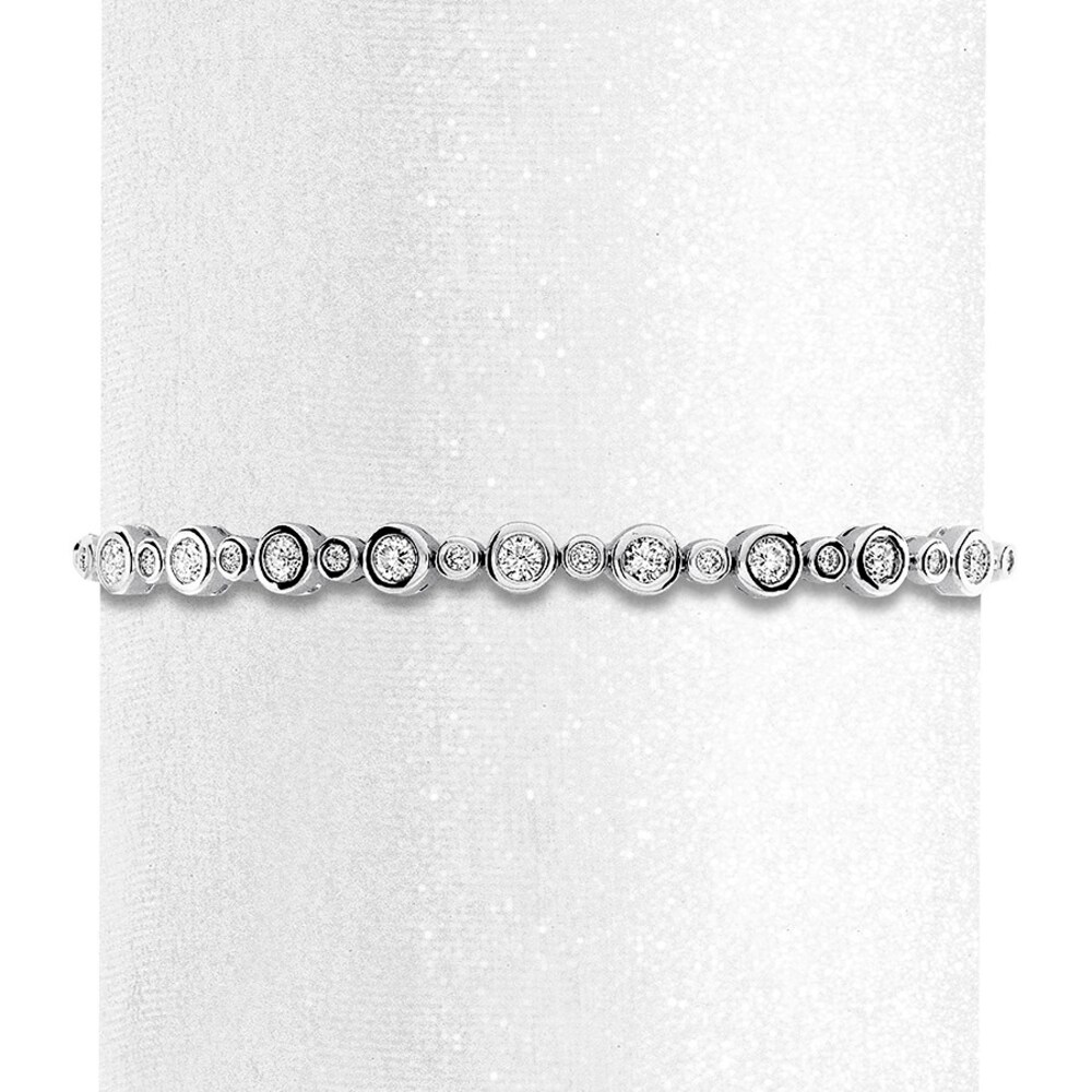Diamond Bolo Bracelet 1 ct tw Bezel-set Round Sterling Silver IaltEZip Diamond Bolo Bracelet 1 ct tw Bezel-set Round Sterling Silver IaltEZip