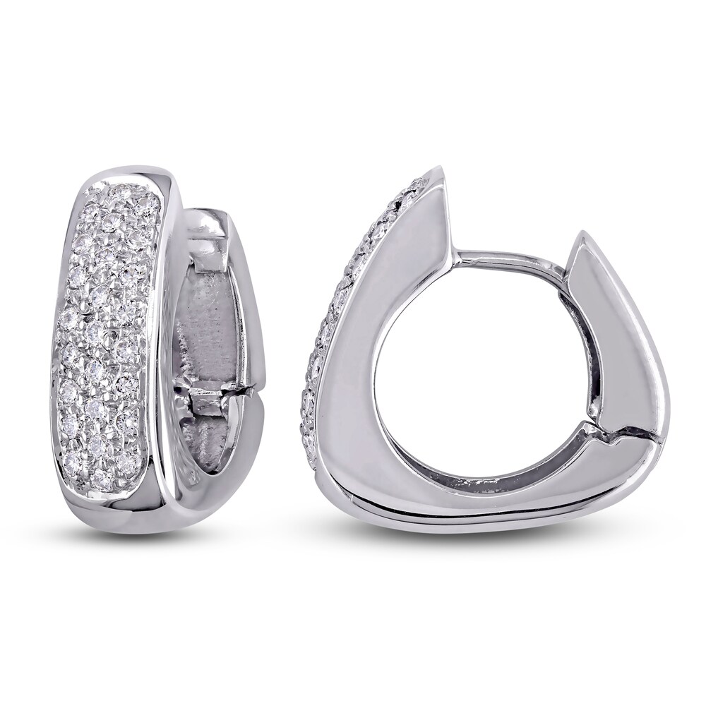 Diamond Huggie Hoop Earrings 1/2 ct tw Round 18K White Gold IbPIc0Df Diamond Huggie Hoop Earrings 1/2 ct tw Round 18K White Gold IbPIc0Df