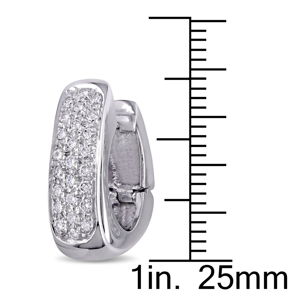Diamond Huggie Hoop Earrings 1/2 ct tw Round 18K White Gold IbPIc0Df Diamond Huggie Hoop Earrings 1/2 ct tw Round 18K White Gold IbPIc0Df
