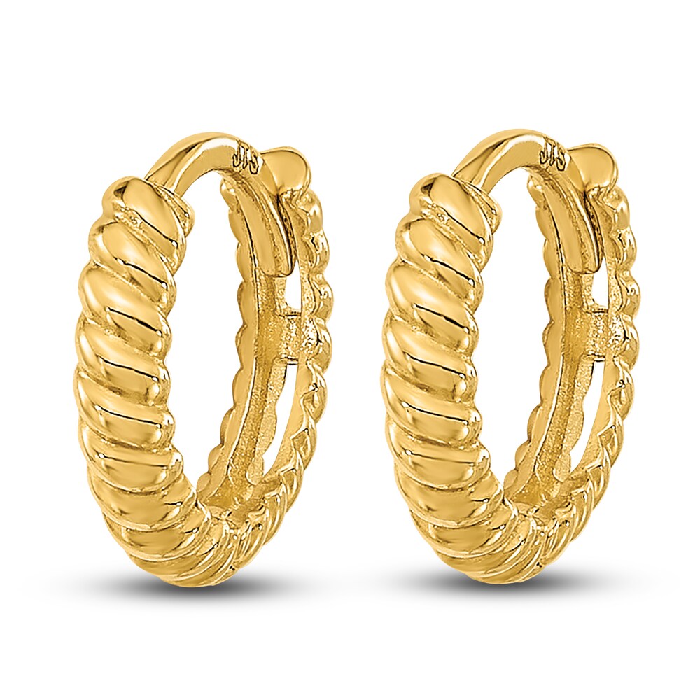 Twisted Hoop Earrings 14K Yellow Gold 10mm IdFokoCY Twisted Hoop Earrings 14K Yellow Gold 10mm IdFokoCY