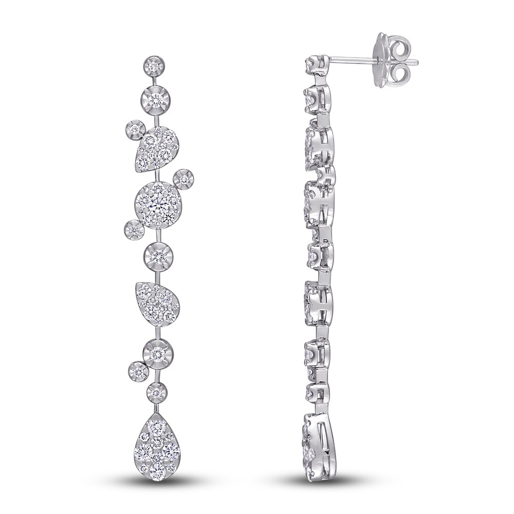 Diamond Drop Earrings 1-3/4 ct tw Round 14K White Gold Ik2xIN3H Diamond Drop Earrings 1-3/4 ct tw Round 14K White Gold Ik2xIN3H