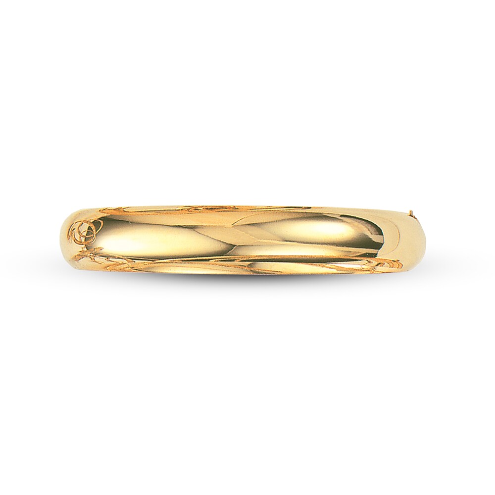 Polished Bangle Bracelet 14K Yellow Gold 8" IkX7HQ08 Polished Bangle Bracelet 14K Yellow Gold 8" IkX7HQ08