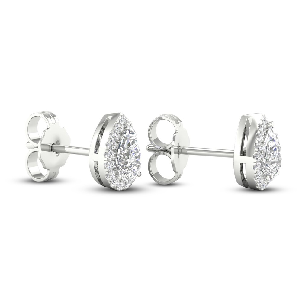 Diamond Stud Earrings 1/2 ct tw Round/Pear-shaped 14K White Gold IvYsWBnh Diamond Stud Earrings 1/2 ct tw Round/Pear-shaped 14K White Gold IvYsWBnh
