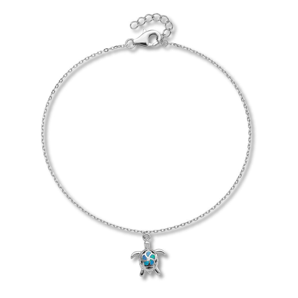 Lab-Created Opal Anklet Sterling Silver 9" IyTCfZQE Lab-Created Opal Anklet Sterling Silver 9" IyTCfZQE