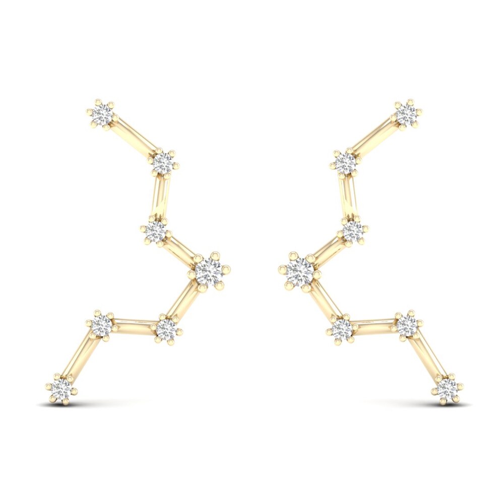 Diamond Pisces Constellation Earrings 1/8 ct tw Round 14K Yellow Gold Iz75aAZ8 Diamond Pisces Constellation Earrings 1/8 ct tw Round 14K Yellow Gold Iz75aAZ8