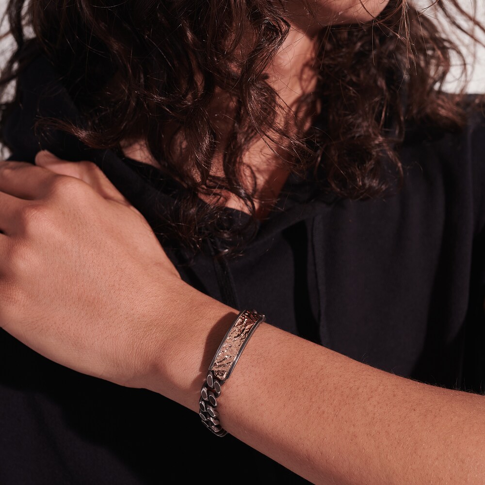 John Hardy Curb ID Bracelet Bronze/Sterling Silver - Extra Large J2IC2VcK John Hardy Curb ID Bracelet Bronze/Sterling Silver - Extra Large J2IC2VcK