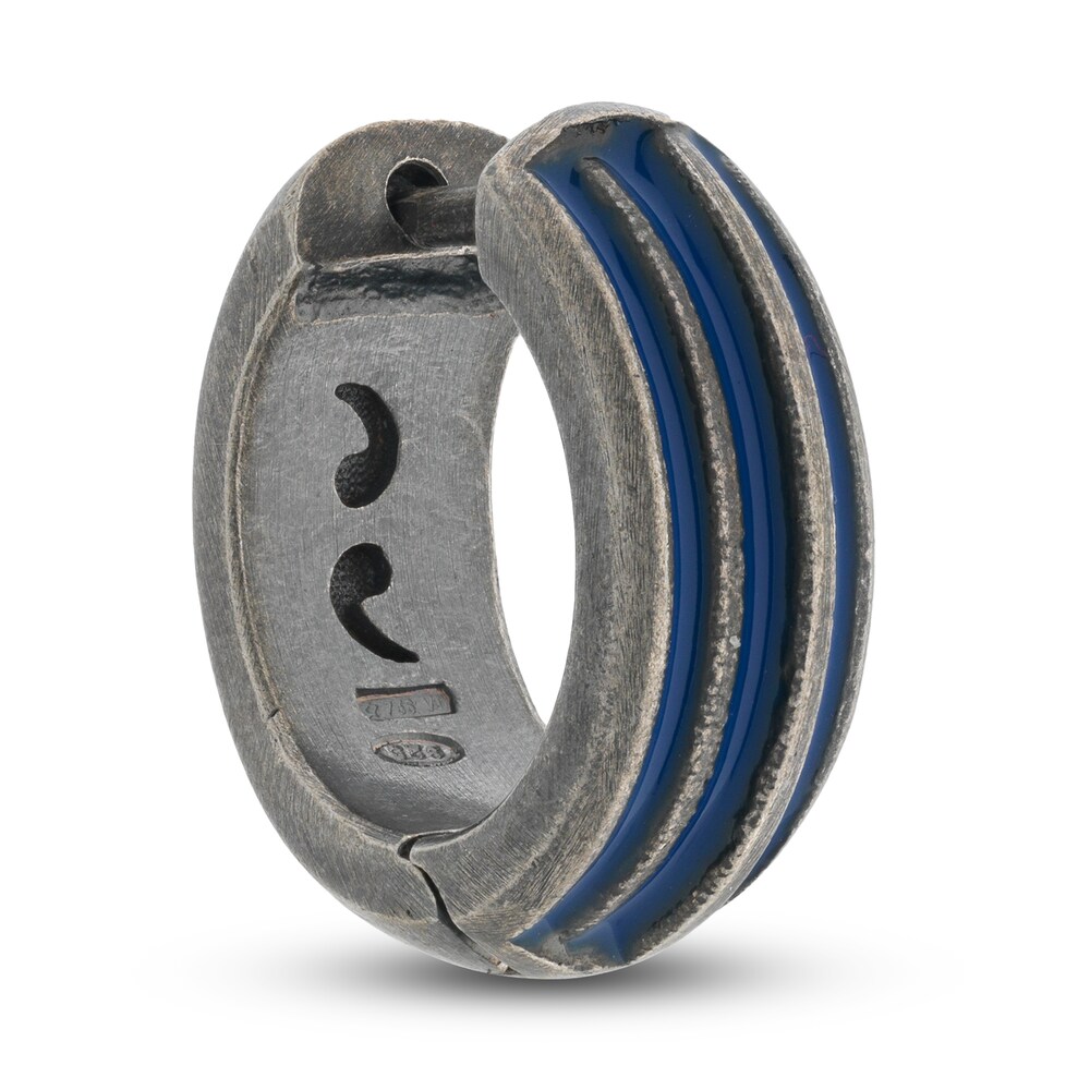 Marco Dal Maso Men's Acies Single Huggie Earring Blue Enamel Sterling Silver JFqSyuf3 Marco Dal Maso Men's Acies Single Huggie Earring Blue Enamel Sterling Silver JFqSyuf3