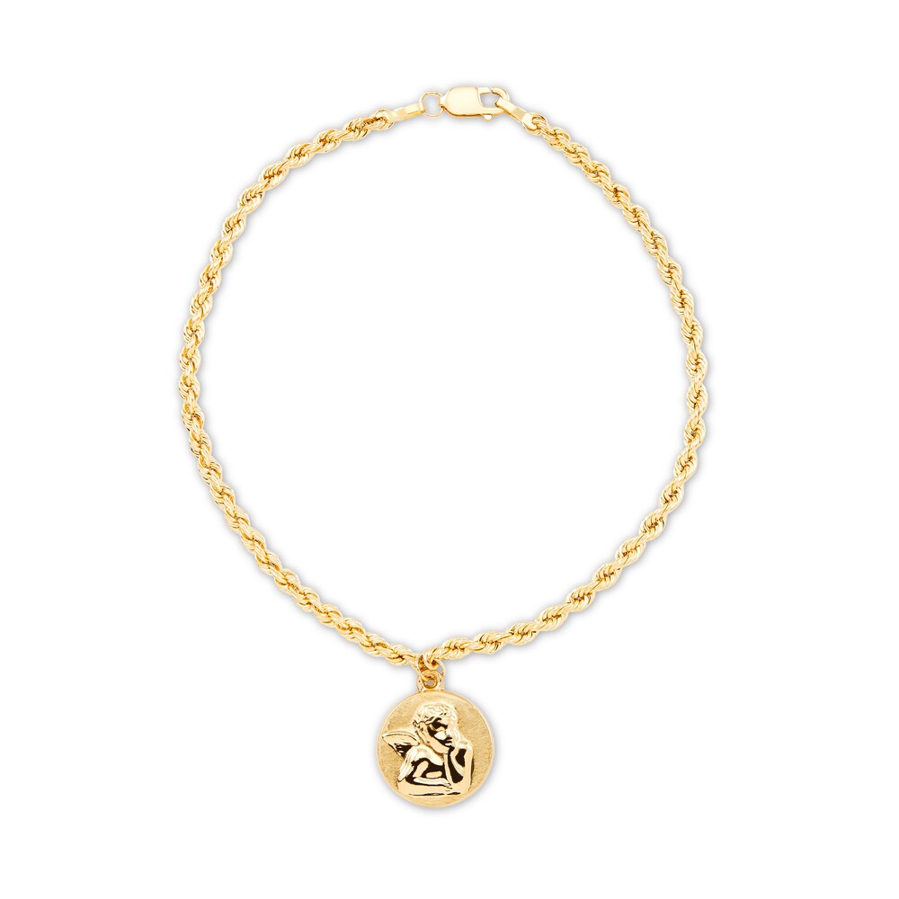 Angel Raphael Rope Bracelet 10K Yellow Gold JJB1Vx7A Angel Raphael Rope Bracelet 10K Yellow Gold JJB1Vx7A