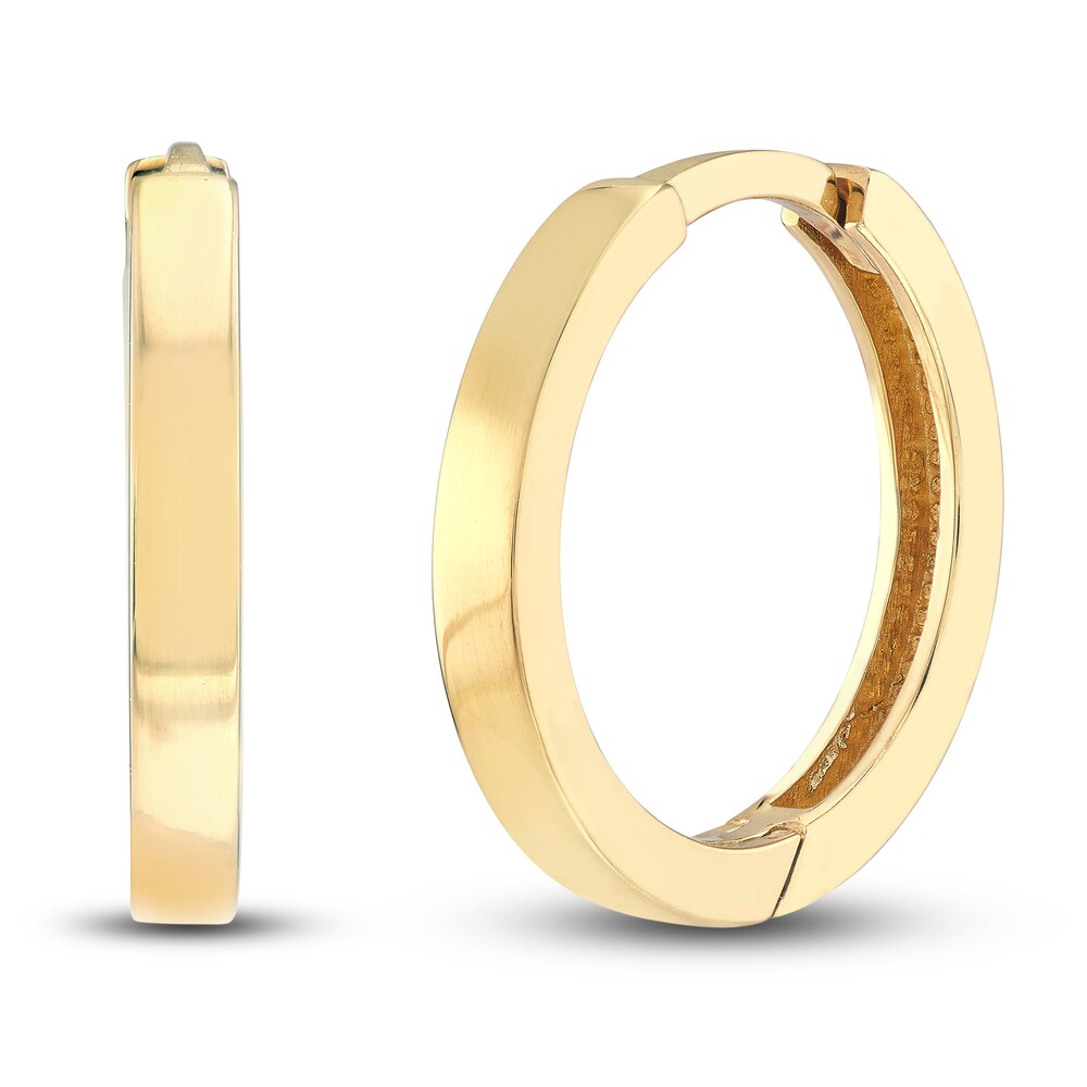 Polished Square Huggie Earrings 14K Yellow Gold 14.25mm JKO57KmR Polished Square Huggie Earrings 14K Yellow Gold 14.25mm JKO57KmR