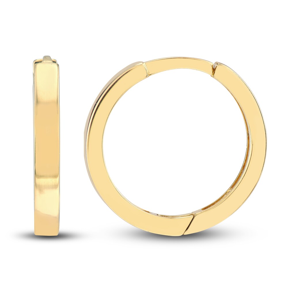 Polished Square Huggie Earrings 14K Yellow Gold 14.25mm JKO57KmR Polished Square Huggie Earrings 14K Yellow Gold 14.25mm JKO57KmR