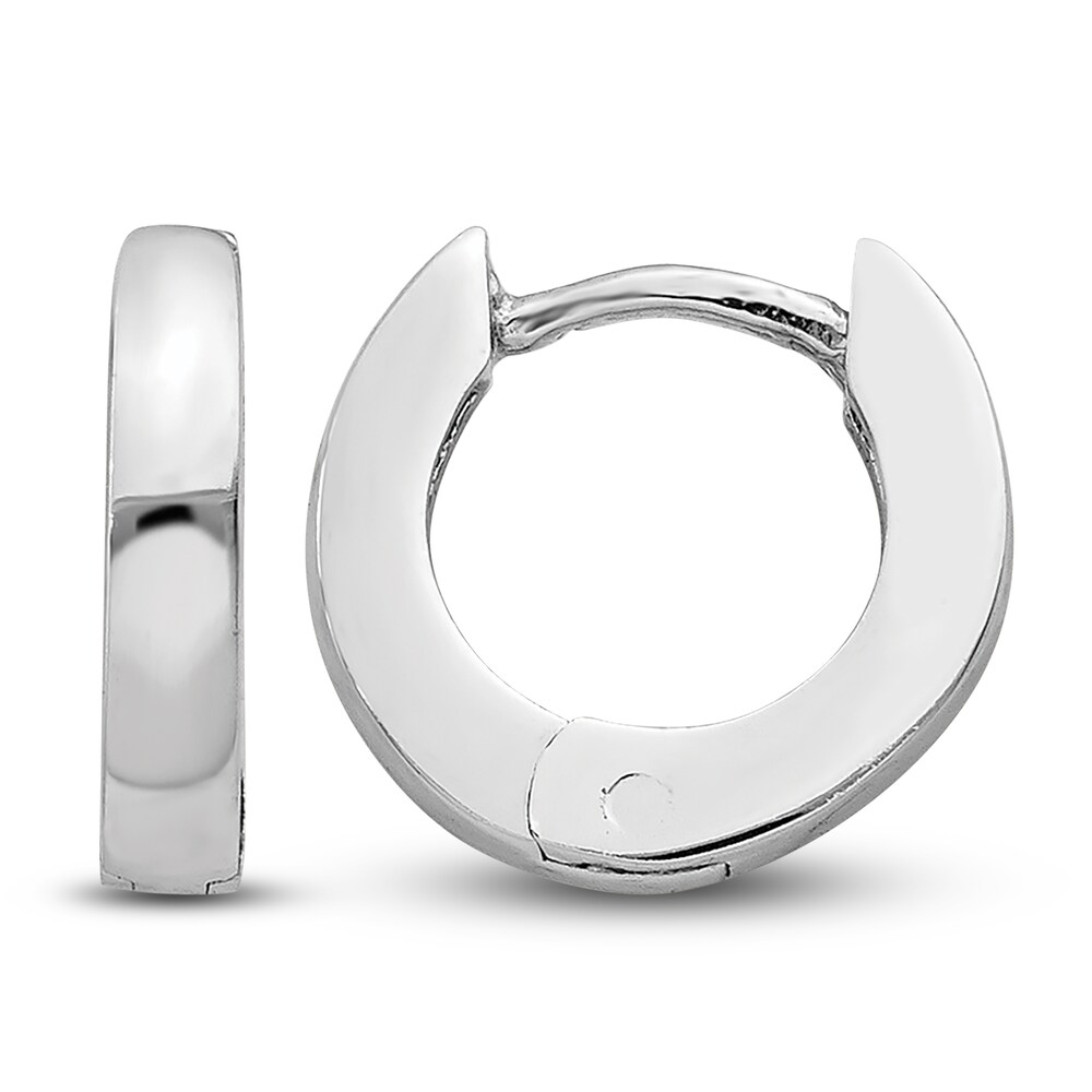 Hollow Hoop Earrings 14K White Gold 6x2mm JTDiizdx Hollow Hoop Earrings 14K White Gold 6x2mm JTDiizdx