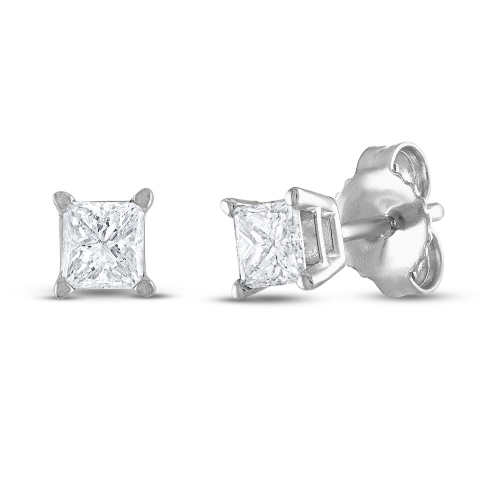 Diamond Solitaire Earrings 1/3 ct tw Princess-Cut 14K White Gold (I2/I) JTGgeHjK Diamond Solitaire Earrings 1/3 ct tw Princess-Cut 14K White Gold (I2/I) JTGgeHjK